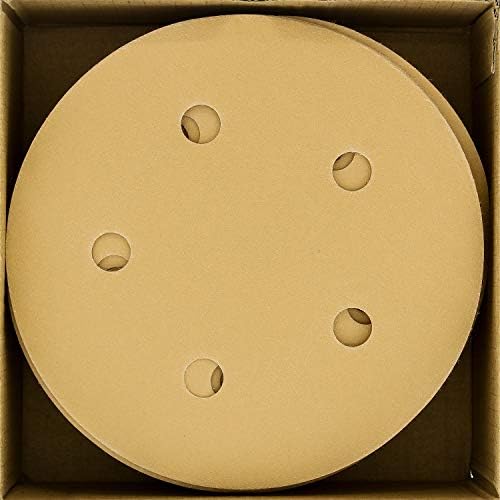 Dura-Arany 320 Finomság - 5 Csiszolás Lemezek, Hook & Hurok DA Hordozó Lemez & Puha Sűrűség Felület Pad, 5 Lyuk Minta