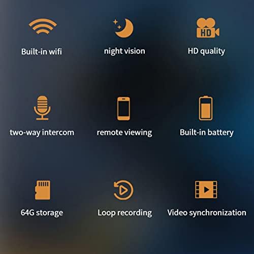 Yunseity Vezeték nélküli WiFi, Mini Kamera,1080P felbontású Otthoni Biztonsági Kamera,Támogatja a 64 gb-os Memória Kártya,kétirányú