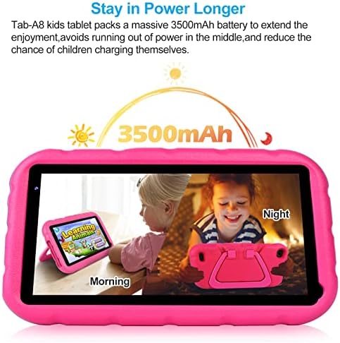 Oangcc Gyerekek Tabletta Android 11 FHD 7 hüvelykes Tablet Gyerekeknek, Gyermek Tablet 2GB RAM+32 GB ROM (Akár 128G) a Szülői felügyelet |