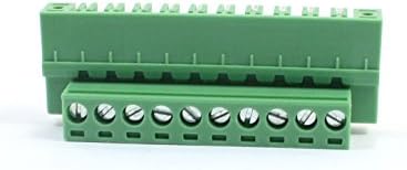 Aexit 5.08 mm 10Pin Audio & Video Tartozékok 14-22AWG Zöld Műanyag PCB Csavaros Terminál Csatlakozók & Adapter Csatlakozó Blokk