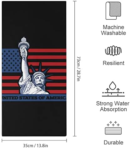 Szabadság-szobor USA Zászló Mikroszálas Törölközőt, Szuper-Nedvszívó Törülközővel Gyors Száraz Törlőkendő