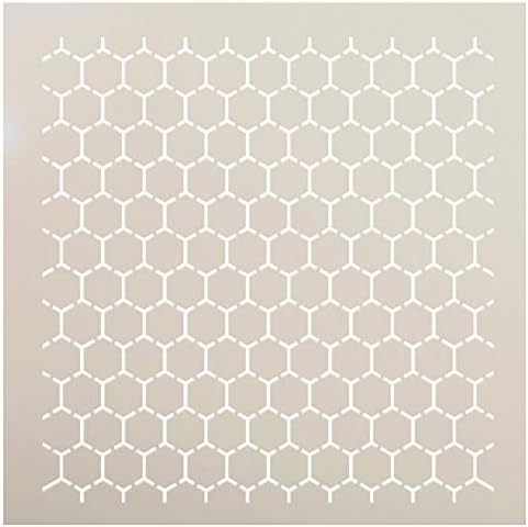 Fordított Honeycomb Stencil által StudioR12 | Ország Ismétlődő Mintát Art - Újrafelhasználható Mylar Sablon | Festmény, Kréta, Vegyes