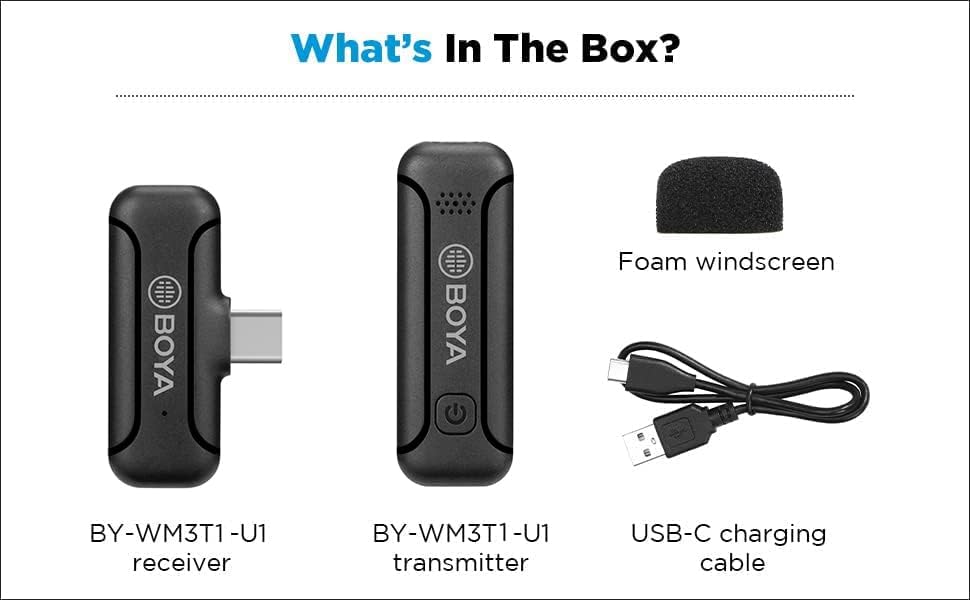 BOYA Vezeték nélküli Csiptetős Mikrofon Android Telefon ÁLTAL-WM3T1-U Plug Play USB-C Mikrofon Mini zajszűrés Vezeték nélküli