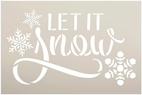 Let It Snow Hópelyhek Stencil által StudioR12 - Válassza ki a Méretet - USA Készült - Kézműves DIY Karácsonyi lakberendezés