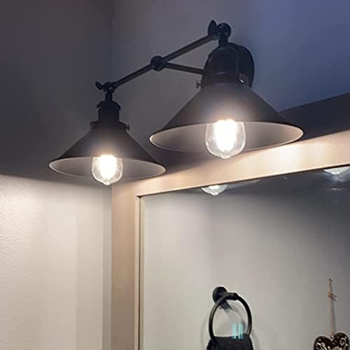 PUUPA 2 Fények Fürdőszoba Hiúság Light Lámpatest, Ipari Cső Klasszikus Matt Fekete Fém Árnyékban Parasztház Fali Lámpák Világítás