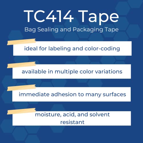 TapeCase TC414 0.375 X 72YD Sárga - UPVC, Sárga Táskát, tömítőszalag, 3/8 Széles, 72 yd. Hosszú, Sárga (1 TEKERCS)