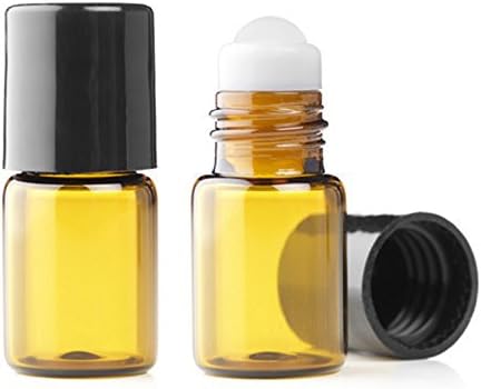 Grand Parfums 2ml, 5/8 Dram Amber Üveg Mini Roll-on Üveg Prémium Üveg Görgős Golyó Újratölthető Aromaterápiás illóolaj Roll (72)