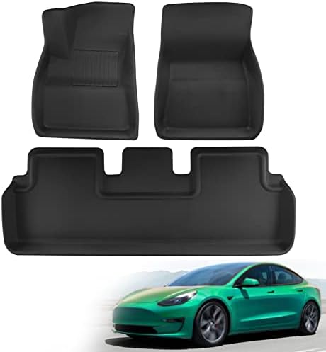 Tesla Model 3-Szőnyeg - Tartozékok: 2023 2022 2021 Minden Időjárási Front Hátsó ülés Rakomány Liner Vízálló Anti-Slip 3D-s, nagy