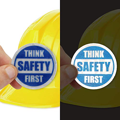 SmartSign Biztonsági Védi az Emberek Minőségű Védi a Munkahelyeket Csomag 5 Kemény Kalap Címke | fényvisszavető, 2 Kör