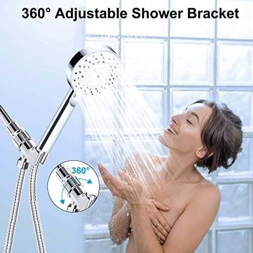 Zuhanyfej, Skybess Magas Nyomás Kézi Zuhanyfejjel a Tömlő, 5 Beállítások Chrome Végzett Kézi Csapadék zuhanyfej Set - Beleértve