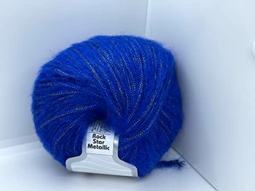 Kék Fuzzy Rocksztár Fémes Gyapjúból Fonalat 50 Gramm (1.75 Dl) 100 Méter (109 Méter)