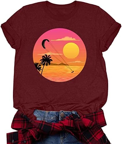 Strand Pólók Női Hawaii Grafikus Póló Napsütés, Nyári Felsők Nyaralás Vintage Tshirt Póló