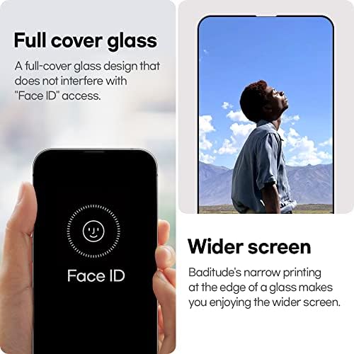 [2 Csomag] Baditude Edzett Üveg kijelző Védő fólia Kompatibilis az iPhone 13 Pro/ 13– 2db Állítsa be a Telefon Képernyő Védelme