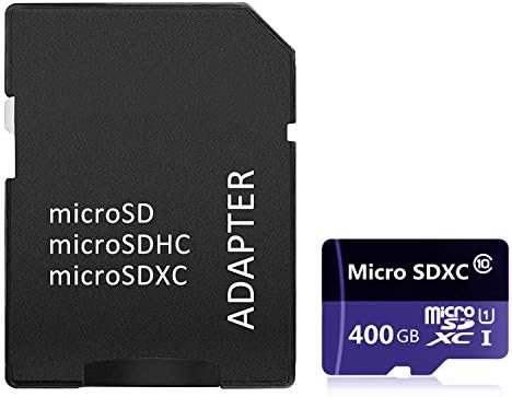Genericer 400GB Micro SD Kártya UHS-én Memória, SDXC-Kártya Class 10 TF Kártya Flash Memória Kártya SD Adapterrel (400GB)
