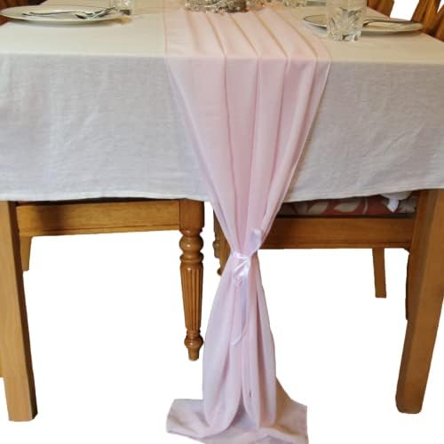 KIPS 10ft Rózsaszín Chiffon asztali Futó 29x120 Hüvelyk Romantikus Esküvői, Valentin-Nap, Baba Zuhany Puszta Esküvői Party Dekoráció,