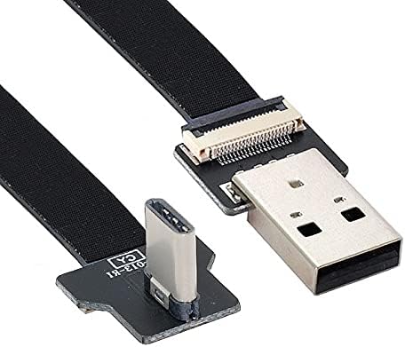 Cablecc Megfelelő Szögben az USB 2.0, A Típusú Férfi, hogy USB-C C-Típusú Férfi Adatok Lapos, Vékony FPC Kábel FPV & Lemez &