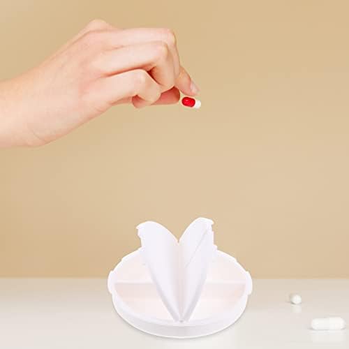 Cabilock Mini Konténer 2db Hordozható Gyógyszer Dobozok-Vitamin Tabletta Tárolási Esetben 4 Rácsok Konténerek Ékszerek, Gyöngyök Fül