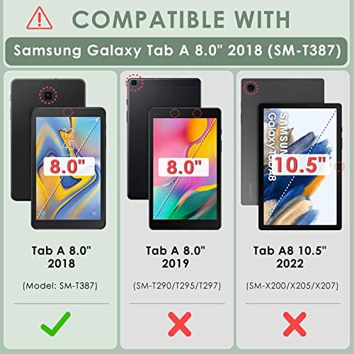 DETUOSI Forgó Esetben a Galaxy Tab EGY 8.0 2018 (SM-T387v / SM-T387t), 360° Forgatható Több Szögben Álljon Folio Bőr Védő