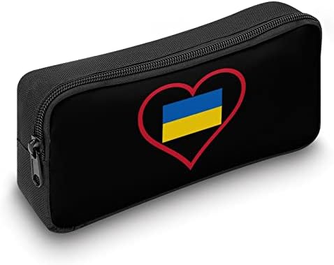 A szerelem ukrán Piros Szív Nagy Kapacitású Ceruza Esetben, Tároló Toll Tok Írószer Szervező Hordozható Toll, Táska Cipzárral