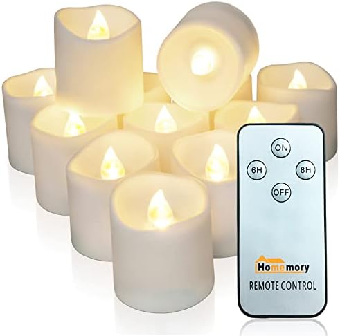 Homemory 12Pack Időzítő Távirányító Flameless LED Fogadalmi Gyertyák & 24 Csomag Vízálló Flameless Úszó Teamécsesek