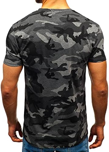 Férfi Terepszínű T-Shirt Sport Fitness Rövid Ujjú Katonai Terepmintás Sleeve Vintage Póló