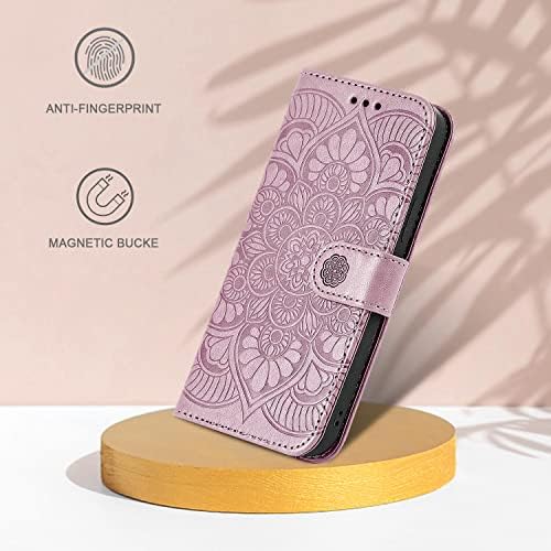 Ateeky iPhone 12 Mini Tárca az Esetben, [Állvány Funkció] Védő PU Bőr Flip Cover Hitel Kártya Slot[Oldalra Készpénz Zseb (Rózsaszín)
