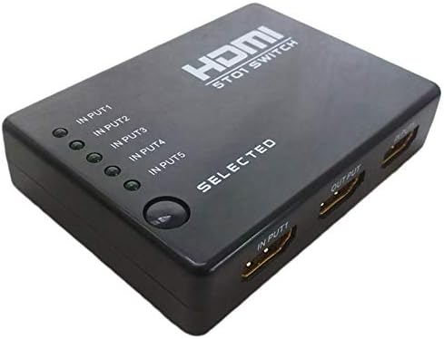 HDMI 5x1 5 portos Switch/Váltó IR Távirányító Támogatás 3D-s Adapter