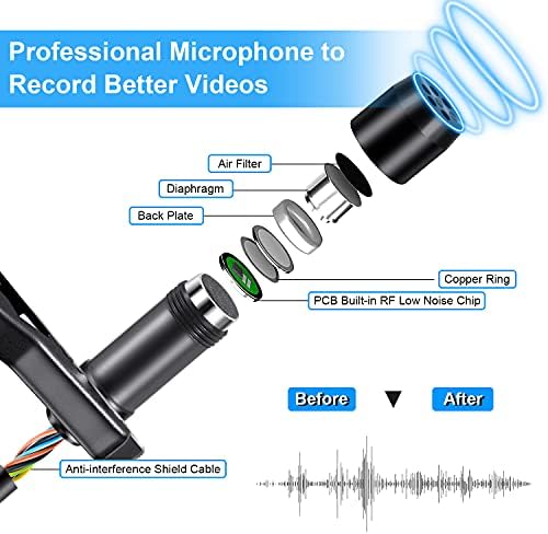 X. MAMEN Professzionális Csíptetős Mikrofon Hajtóka Mikrofon Többirányú Kondenzátor Mikrofon, iPhone, Android Okostelefon,