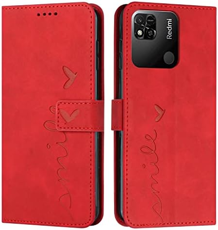 telefon védő héj Kompatibilis, Dombornyomott Mintával Xiaomi Redmi 10A Bőr Pénztárca Telefon Esetében Kártyahely Jogosultja Flip