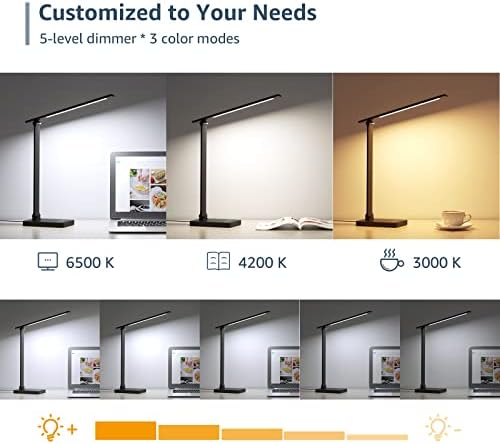 Lepro LED-es asztali Lámpa, Otthoni Iroda, 9W Fém Számítógép, asztali Lámpa, Touch Control Asztali Lámpa Szabályozható, 3 Szín Mód,