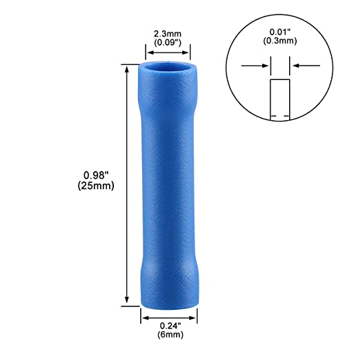 Baomain Elektromos Fenék Splice 16-14AWG Terminálok, Kék, BV2 Csomag 100