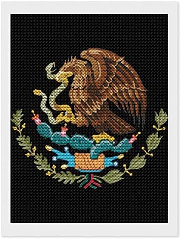 Mexikói Zászló Gyémánt Festmény Kép Készletek Kör Teljes Gyakorlat DIY Art Kézműves Haza Fali Dekoráció