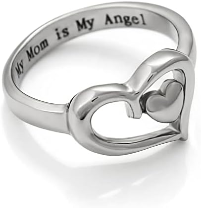 Aranyos Gyűrű Pack Gyűrű Angyal Női Szív Fülbevaló A Nap Ajándék, Ékszer Betűkkel Anyám, Anyám Gyűrűk