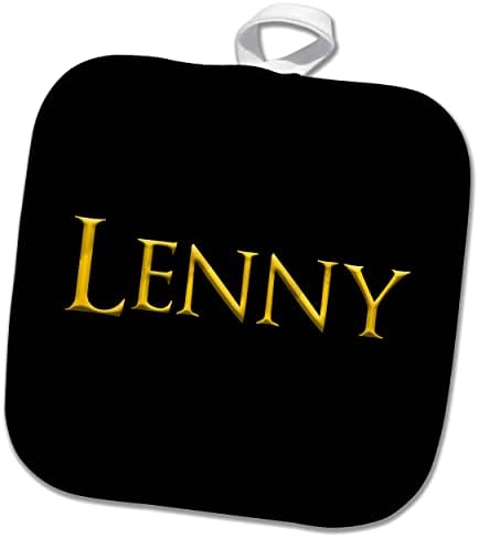3dRose Lenny népszerű kisfiú neve Amerikában. Sárga, fekete amulettel - Potholders (phl-364289-1)