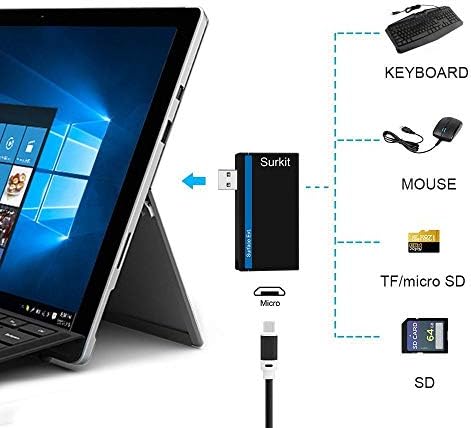 Navitech 2 az 1-ben Laptop/Tablet USB 3.0/2.0 HUB Adapter/Micro USB Bemenet SD/Micro SD Kártya Olvasó Kompatibilis A Lenovo Chromebook