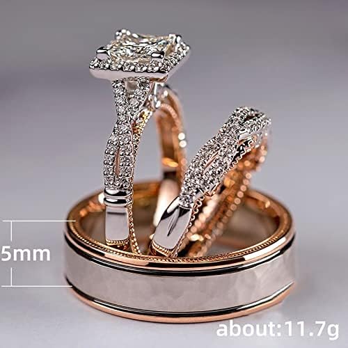 Esküvő & Eljegyzési Gyűrűk, a Nők Szétválasztás Gyűrű Rose Három részes Csillogó Cirkon Színű Gyűrű, Arany Gyűrű
