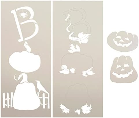 Boo Sütőtök 4-Rész Stencil által StudioR12 - Válassza ki a Méretet - USA Készült - DIY Kísérteties töklámpás lakberendezés | Halloween