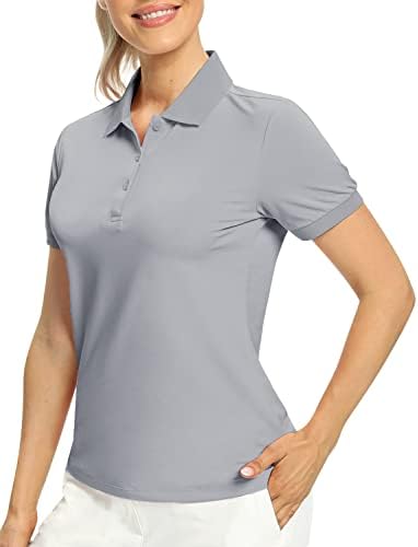 Hiverlay Nők Golf Pólók Pólók Női UPF 50+ Könnyű, Gyorsan száradó Galléros Tenisz Napi Ing Munka Maximum