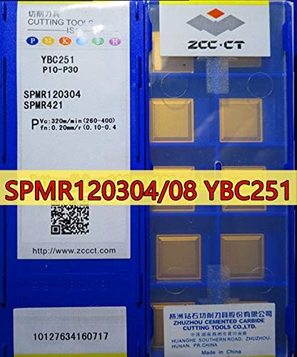 FINCOS SPMR120304 SPMR120308 YBC251 10db/Set 50pcs/Set ZCC.CT-Karbid Penge Folyamat, Rozsdamentes Acél, Acél - (Lapka Szélesség(mm): SPMR120308