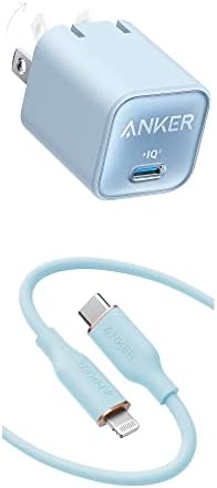Anker USB-C-Lightning Kábel, 641 Kábel (6 láb), Mpi Hiteles, Erősáramú III Flow Szilikon Gyors Töltés Cable & Anker USB-C GaN Töltő 30W,