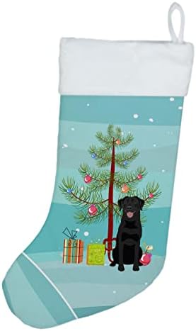 Caroline Kincsek WDK3081CS Labrador Retriever Fekete 1 Karácsony Karácsonyi Harisnya, Kandalló Harisnya Karácsonyi Szezon Fél Decor