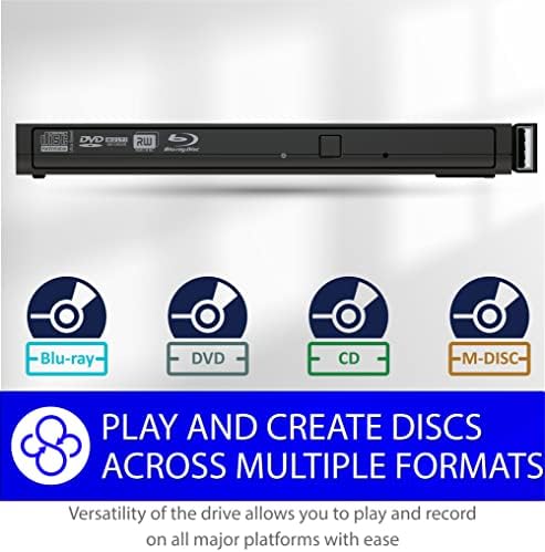 BUFFALO MediaStation Hordozható Blu-ray Meghajtó/Külső Játszik majd Burns Blu-Ray, Dvd-k, Cd-s USB-Kapcsolaton keresztül. Kompatibilis