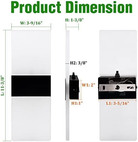 Homdec 2 Csomag LED 12V RV Modern Akril Fali Gyertyatartó Világítás A&Off Kapcsoló, 12Volts RV Belső Dekoratív Fali lámpa, Lámpa Meleg Fehér