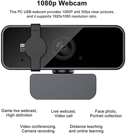 PC Kamera, 1080P 30fps USB Webkamera Mikrofonnal, 360° - os Elforgatás a Plug and Play Webkamera, Kamera Fedél a Vista/Win7/OS/Android,