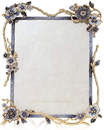 Jay Strongwater Delft Kert Virágos Ág Delilah Indigó Kék Fotó Képkeret 8x10 spf5860-284