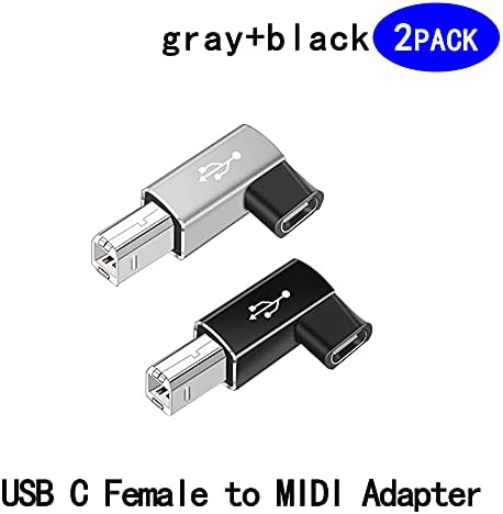 rgzhihuifz USB-C Női Midi 90 Fokos Adapter, 2Pack Jobbra, majd Balra Női USB-C-Férfi USB-B Nyomtató Adapter Kompatibilis Nyomtatók,