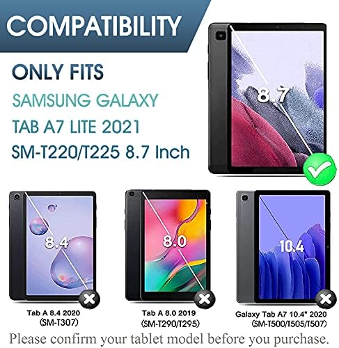 IGAZI SAS-Háttérvilágítású Billentyűzet tok Galaxy Tab A7 Lite 8.7 2021[SM-T220/T225], 7 Színek a Fény Levehető Vezeték nélküli