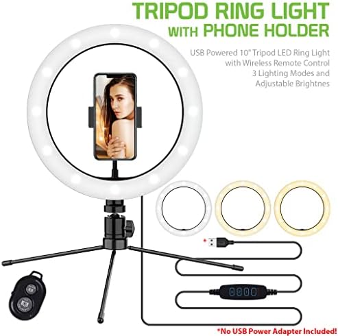 Világos Kereteket Gyűrű Tri-Color Light Kompatibilis A Motorola XT1548 10 Hüvelykes Távoli Live Stream/Smink/YouTube/TikTok/Video/Forgatás