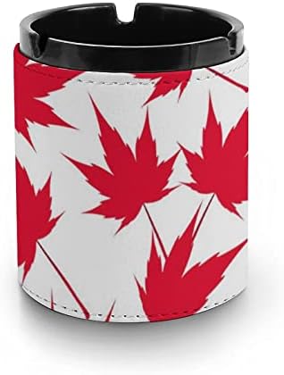 Kanadai Vörös Juhar Levelek Vicces PU Bőr Hamutartó Cigaretta, Szivar hamutartó tartó Home Office Autó Dekoráció