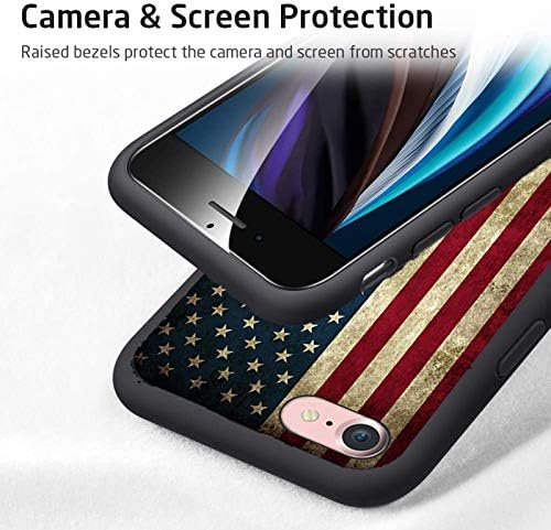 Kompatibilis az iPhone 7/8/SE 2020 Esetben, Vintage Amerikai Zászló Tervezett iPhone 7/8/SE 2020 Case, Slim Fit Ütésálló Ejtési Védelem Telefon